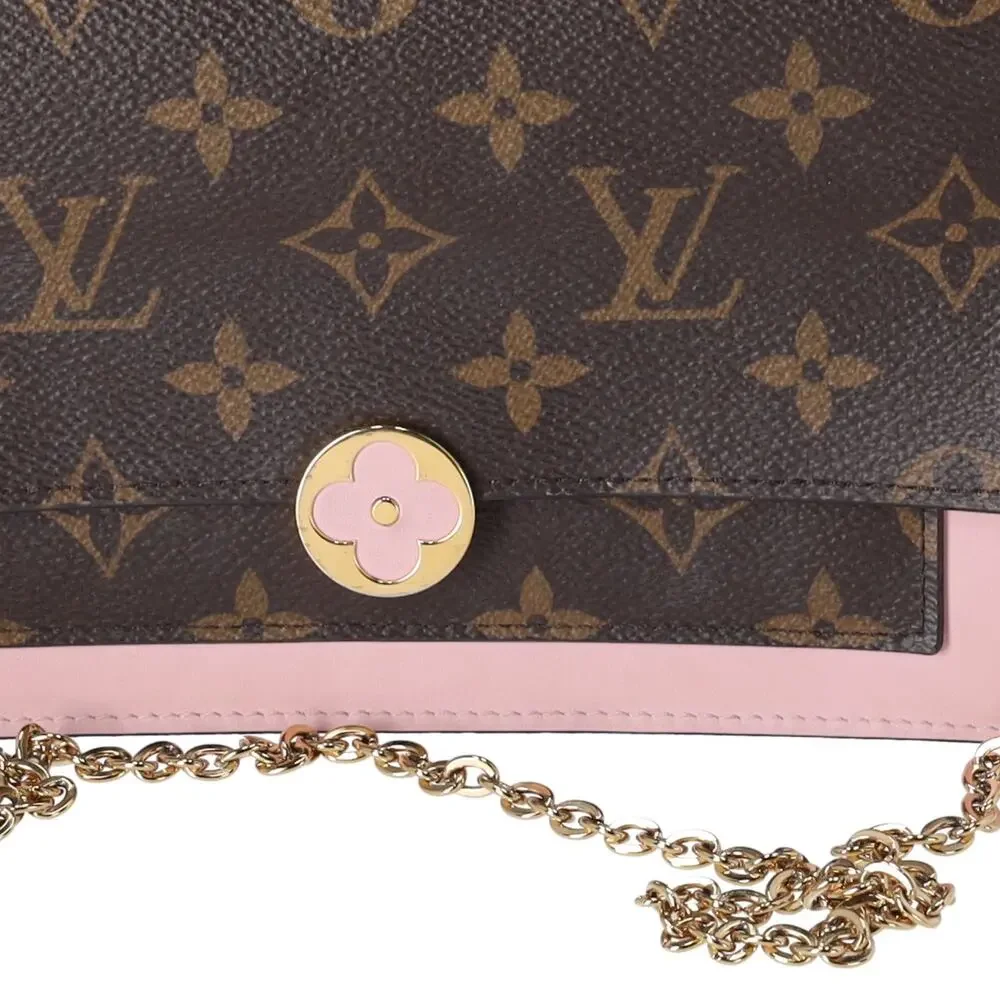 Louis Vuitton Monogram Flore Chain Wallet Crossbody Rose Ballerine Pink - Picture 2 of 11